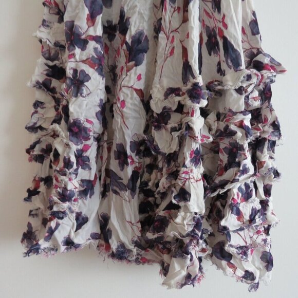 INTIMATELY FREE PEOPLE Flow Feathers Floral Ruffle Dress Boho Fairy Beach Size M - Picture 3 of 13